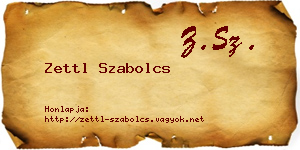 Zettl Szabolcs névjegykártya